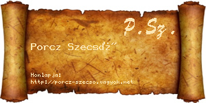Porcz Szecső névjegykártya
